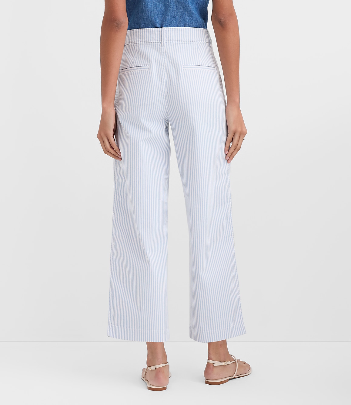 Curvy Palmer Wide Leg Crop Pants in Stripe