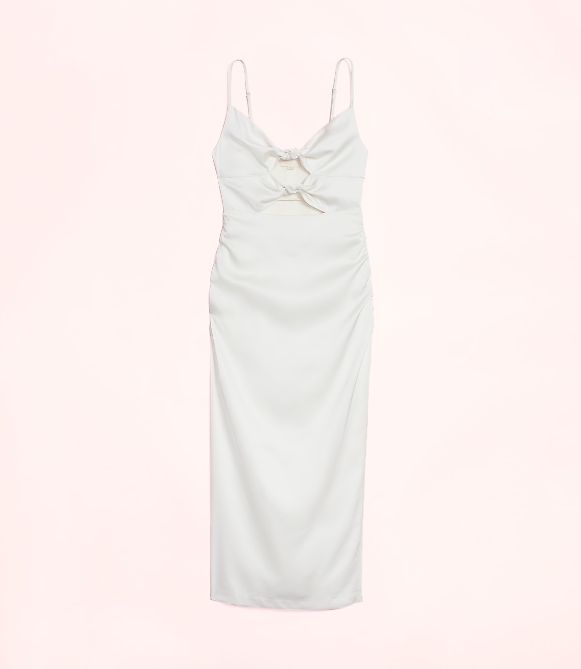 Lately Satin Knotted Cutout Midi Dress