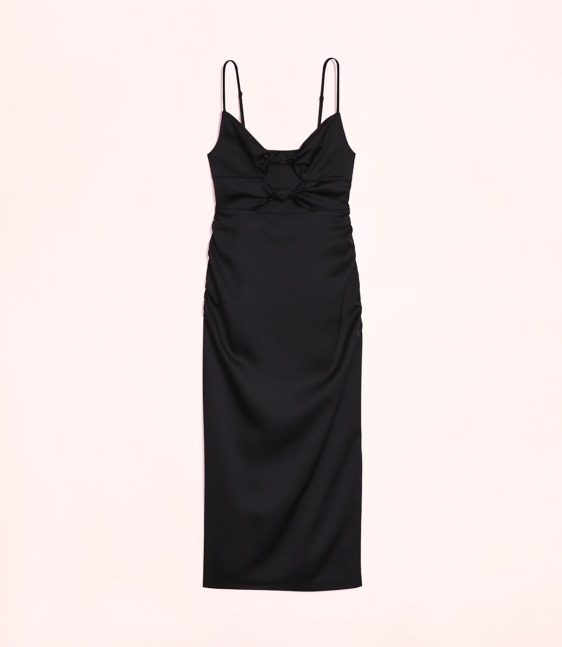 Lately Satin Knotted Cutout Midi Dress