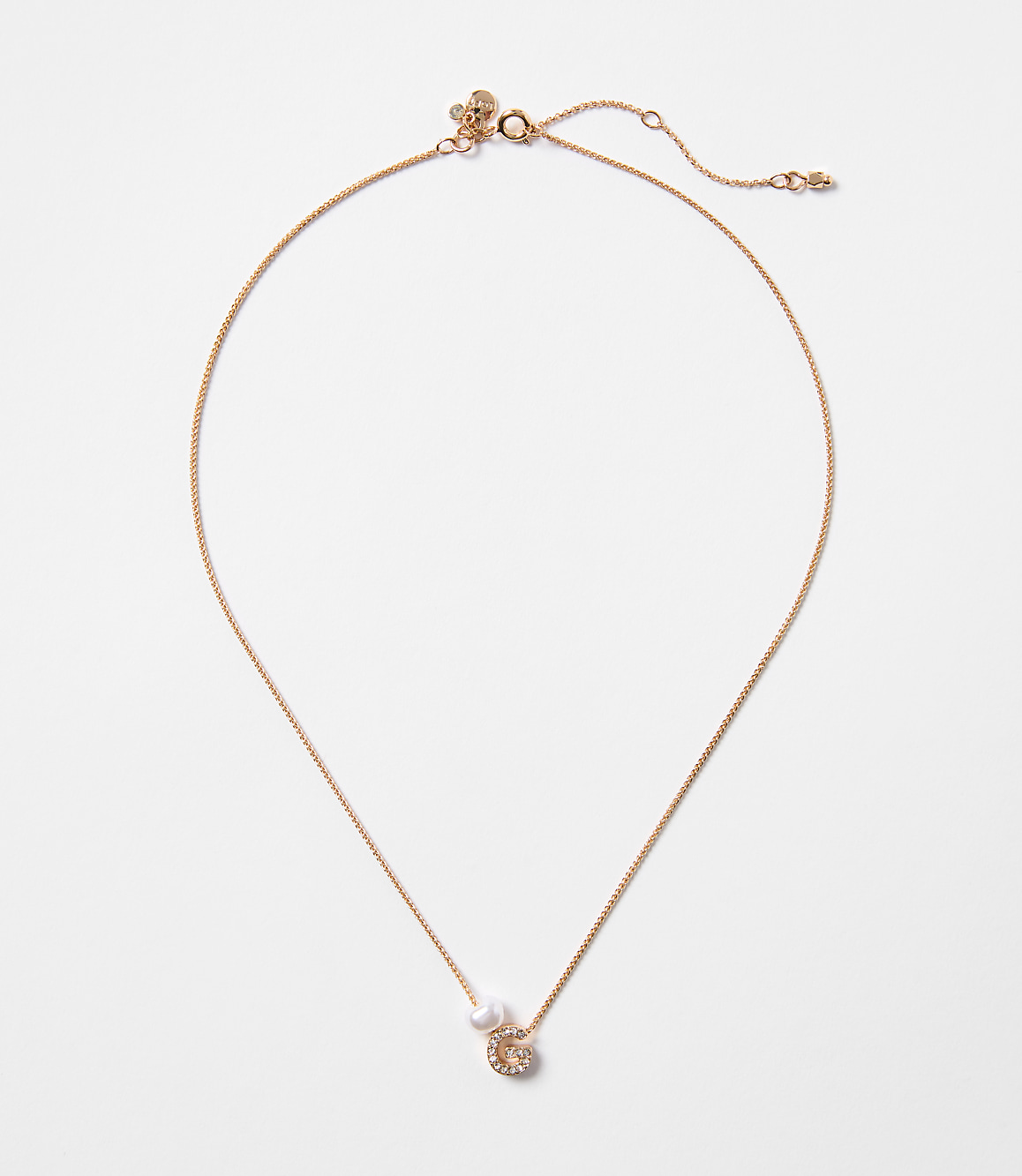 Pearlized Pave Initial Necklace