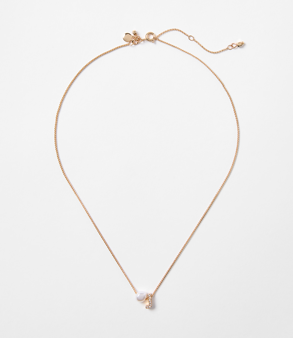 Pearlized Pave Initial Necklace