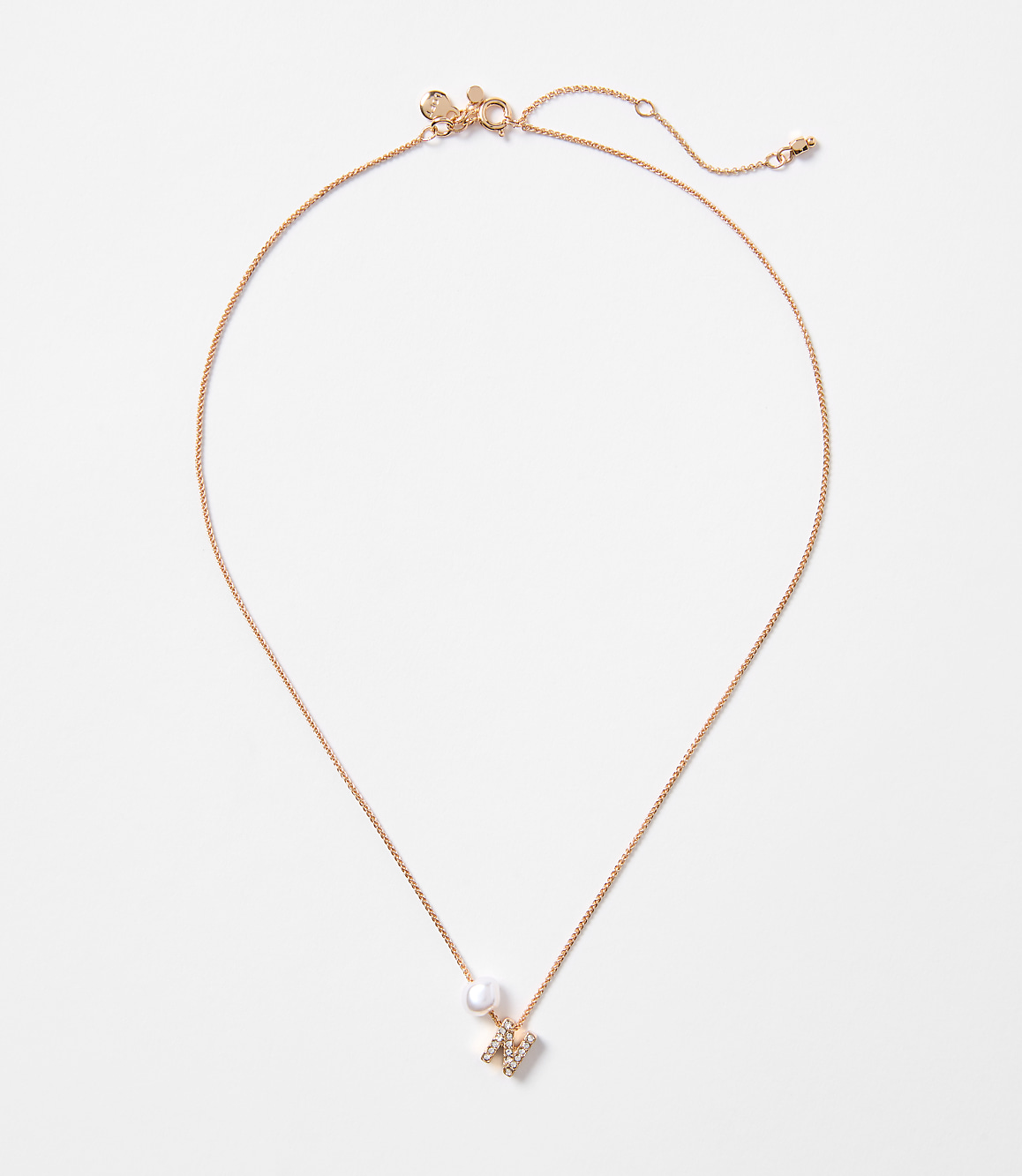 Pearlized Pave Initial Necklace