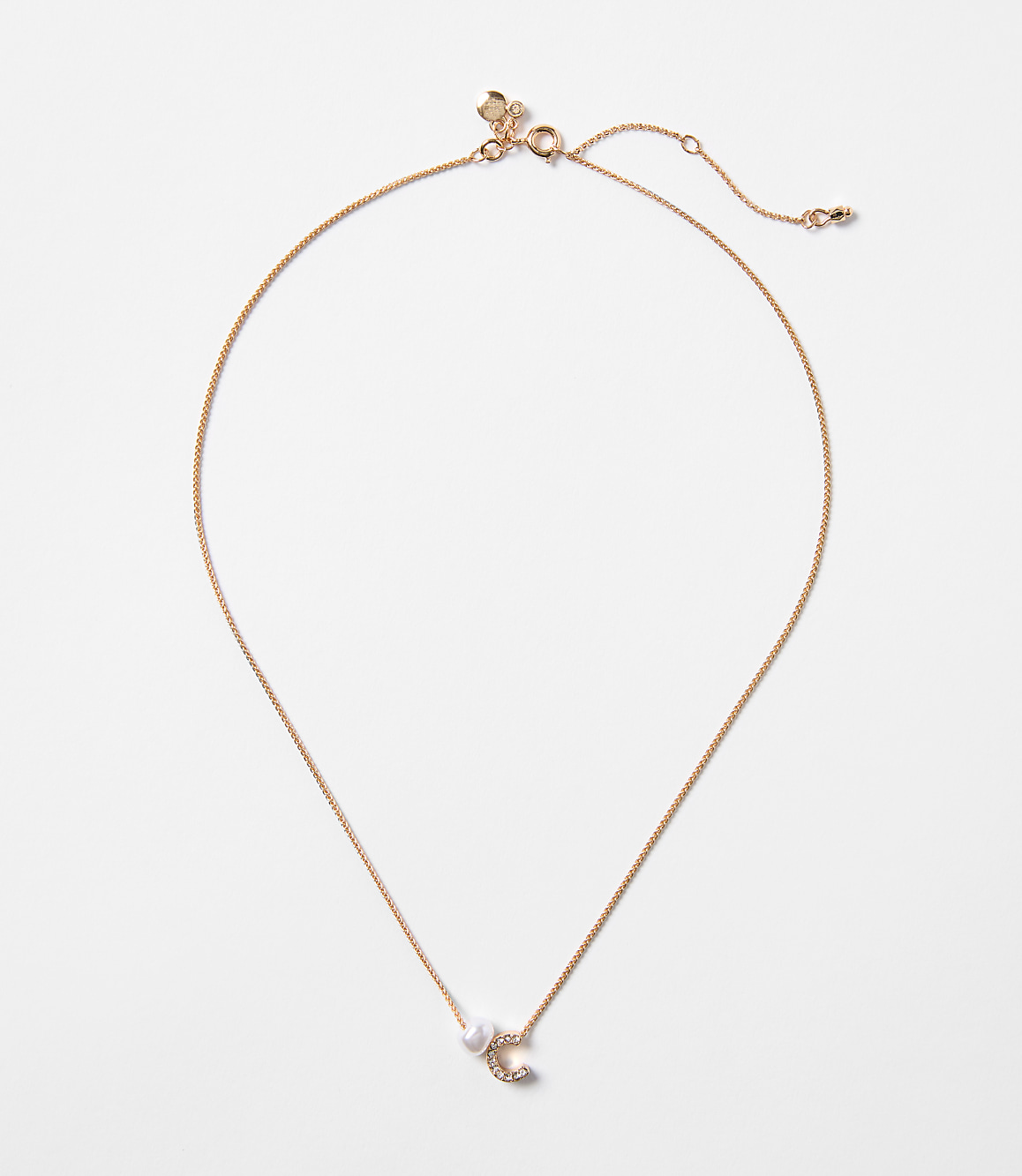 Pearlized Pave Initial Necklace
