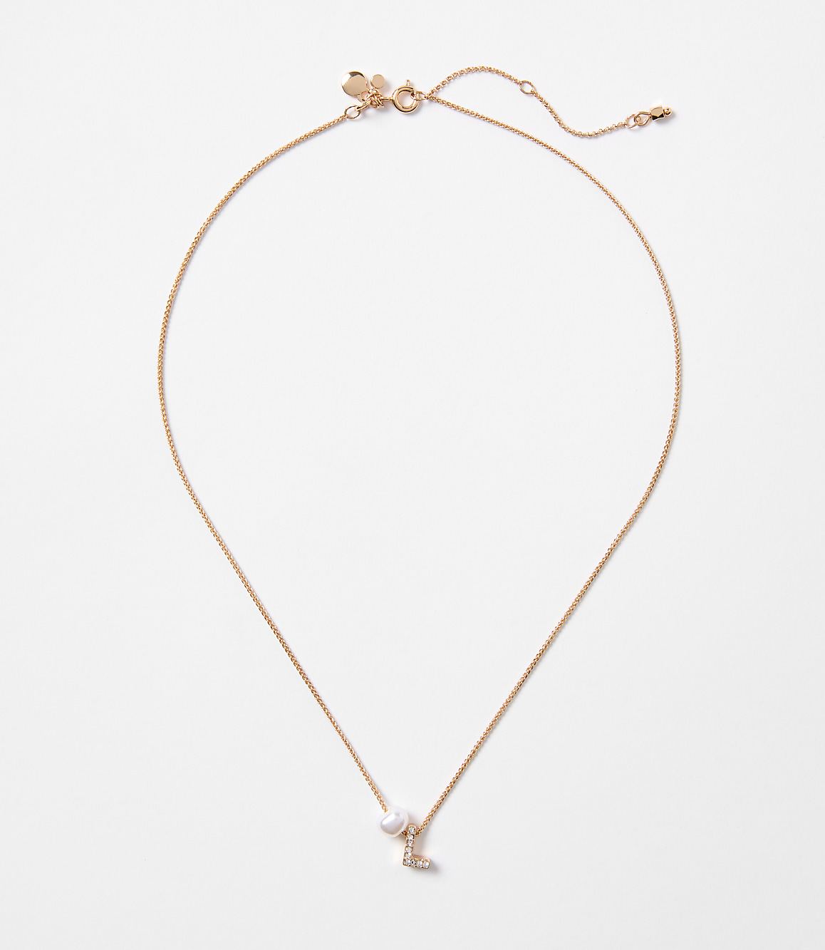 Pearlized Pave Initial Necklace