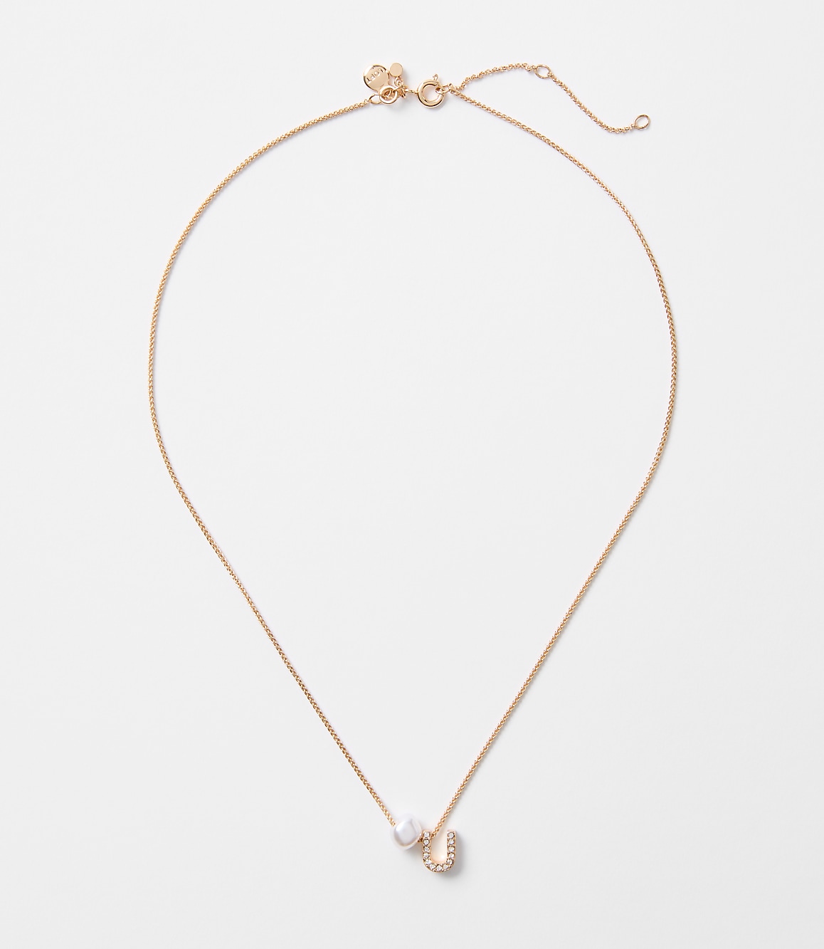 Pearlized Pave Initial Necklace