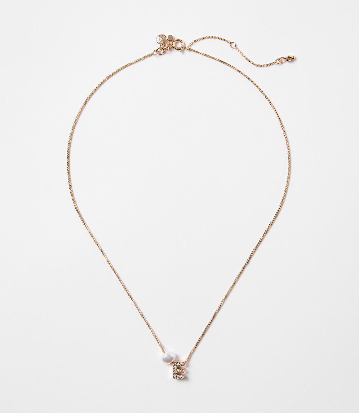 Pearlized Pave Initial Necklace