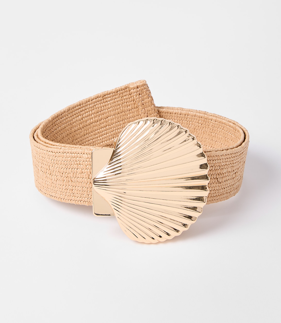 Seashell Raffia Stretch Belt