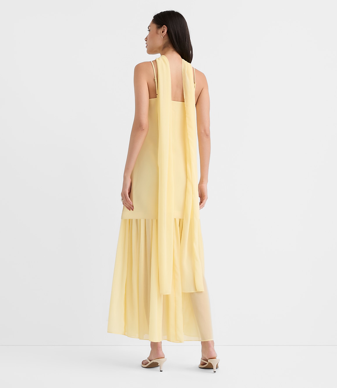 Tall Scarf Mixed Media Maxi Dress