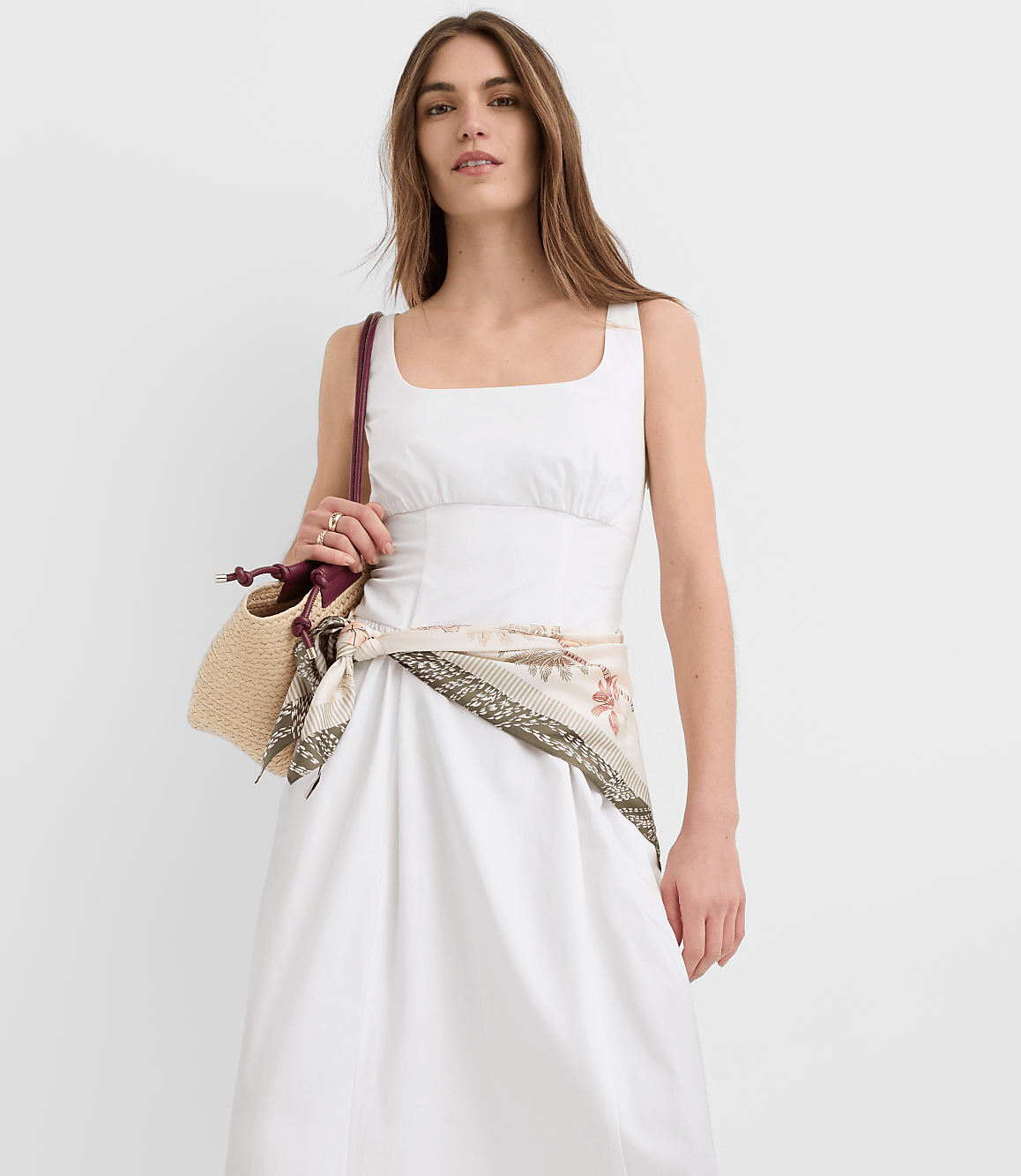 Petite Seamed Waist Midi Pocket Dress