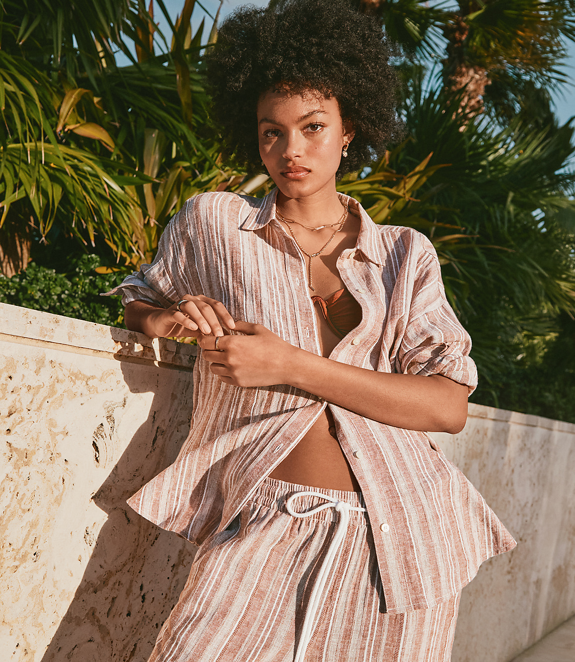 Petite Lou & Grey Striped Linen Cotton Shirt