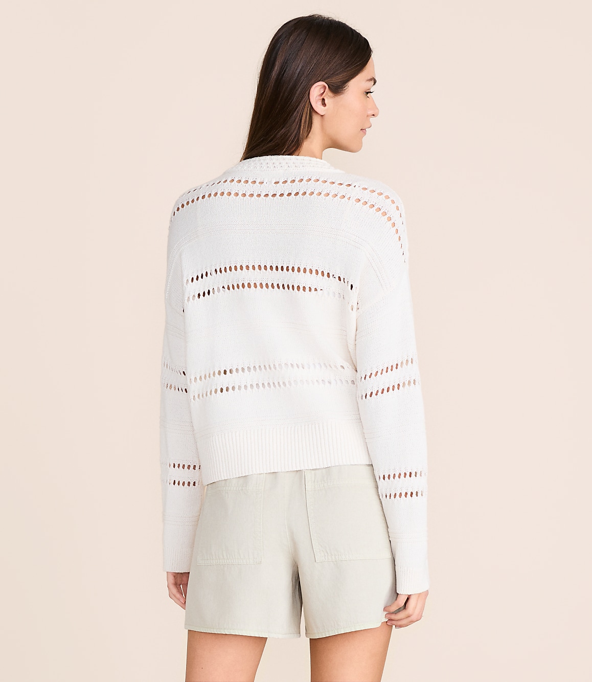 Petite Lou & Grey Pointelle Striped Sweater