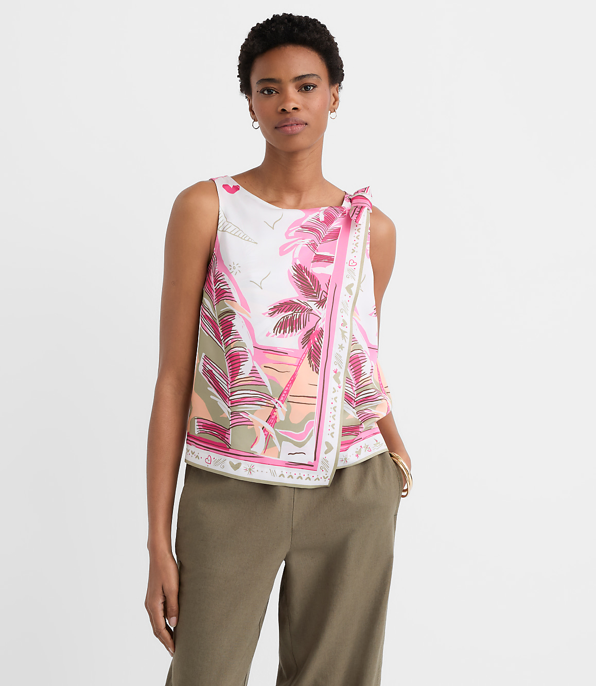 Palm Shoulder Tie Top