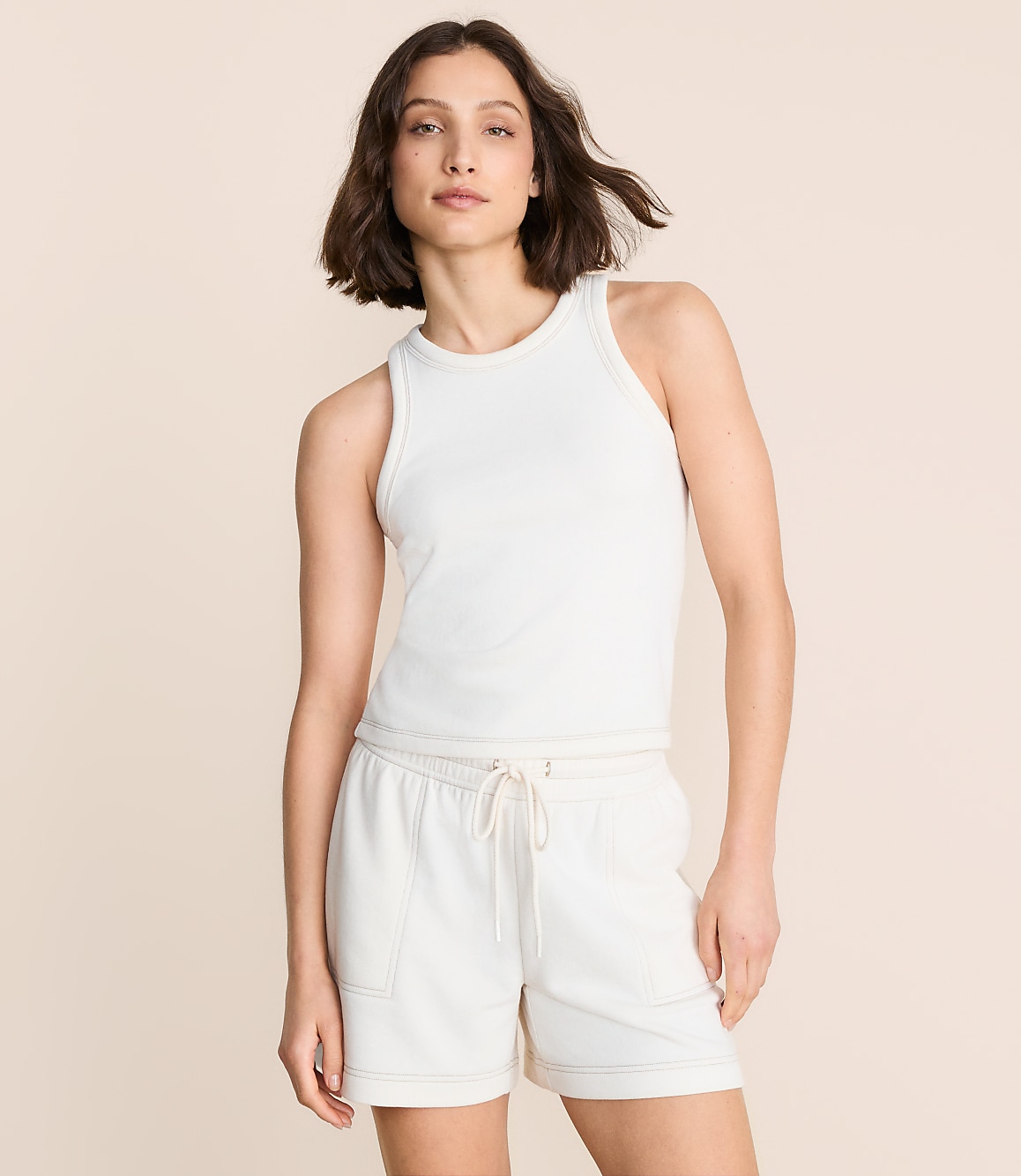 Petite Lou & Grey Terrysoft Contrast Stitch Tank Top