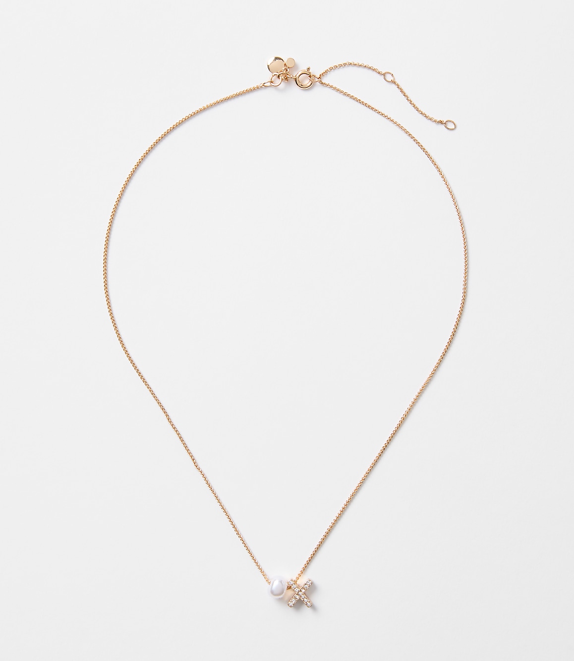 Pearlized Pave Initial Necklace