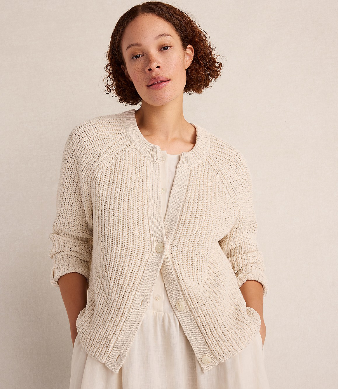 Haven Well Within Cotton Tape Yarn V-Neck Cardigan