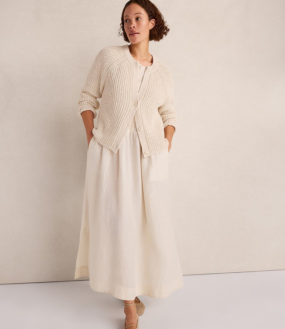 Haven Well Within Cotton Tape Yarn V-Neck Cardigan
