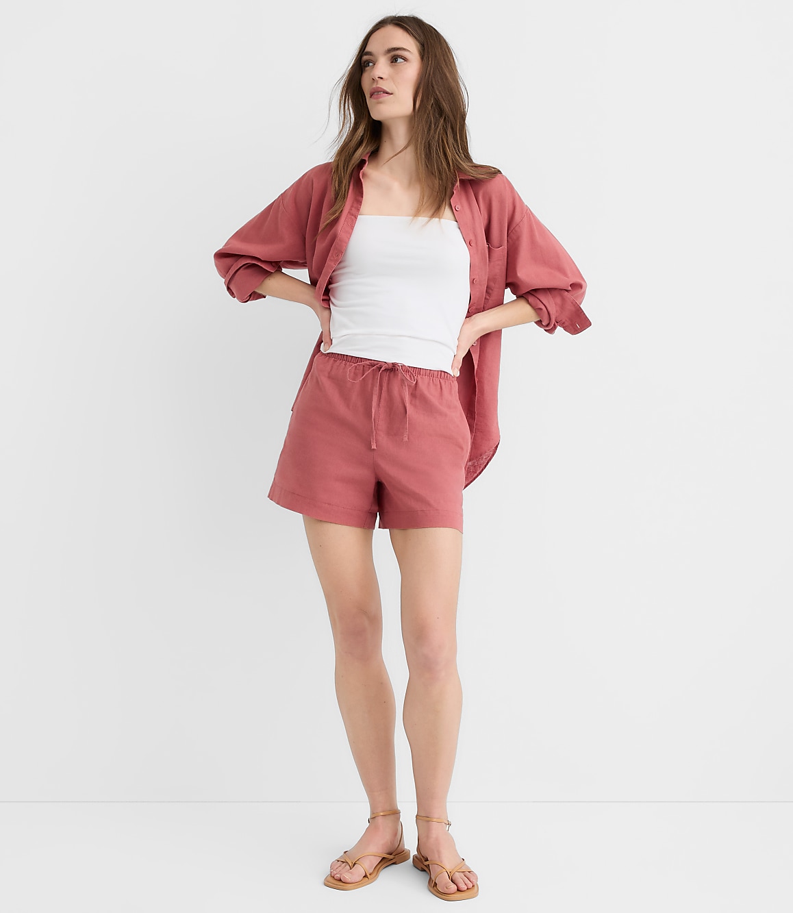 Sawyer Pull On Shorts in Linen Cotton