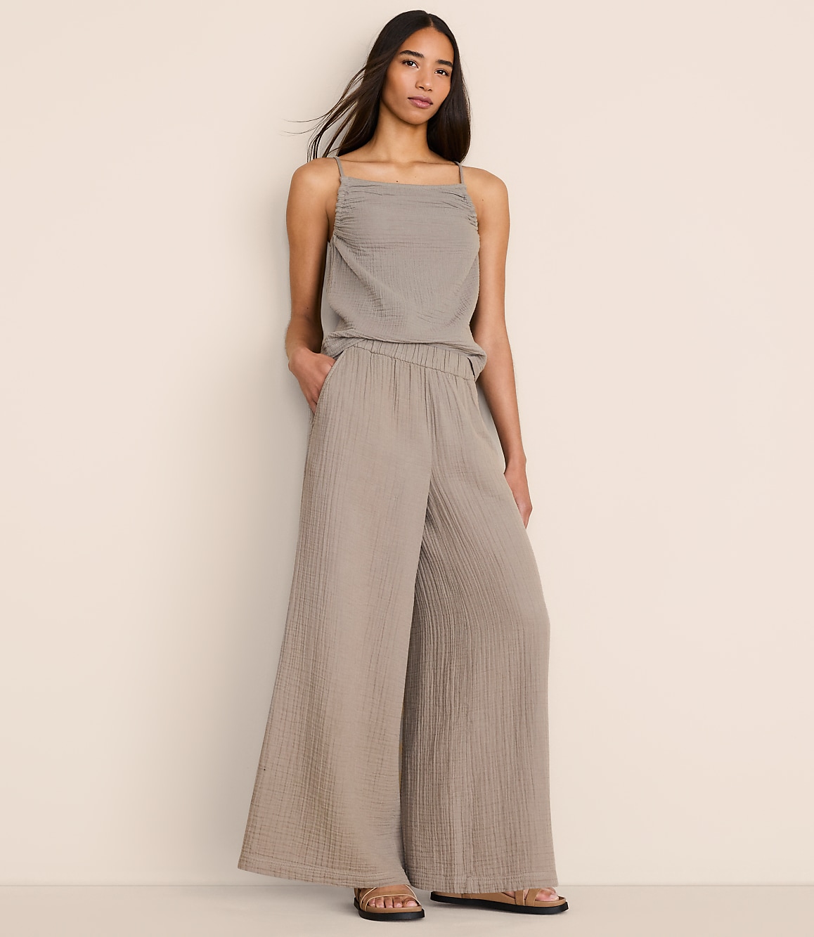 Petite Lou & Grey Triple Cloth Palazzo Pants