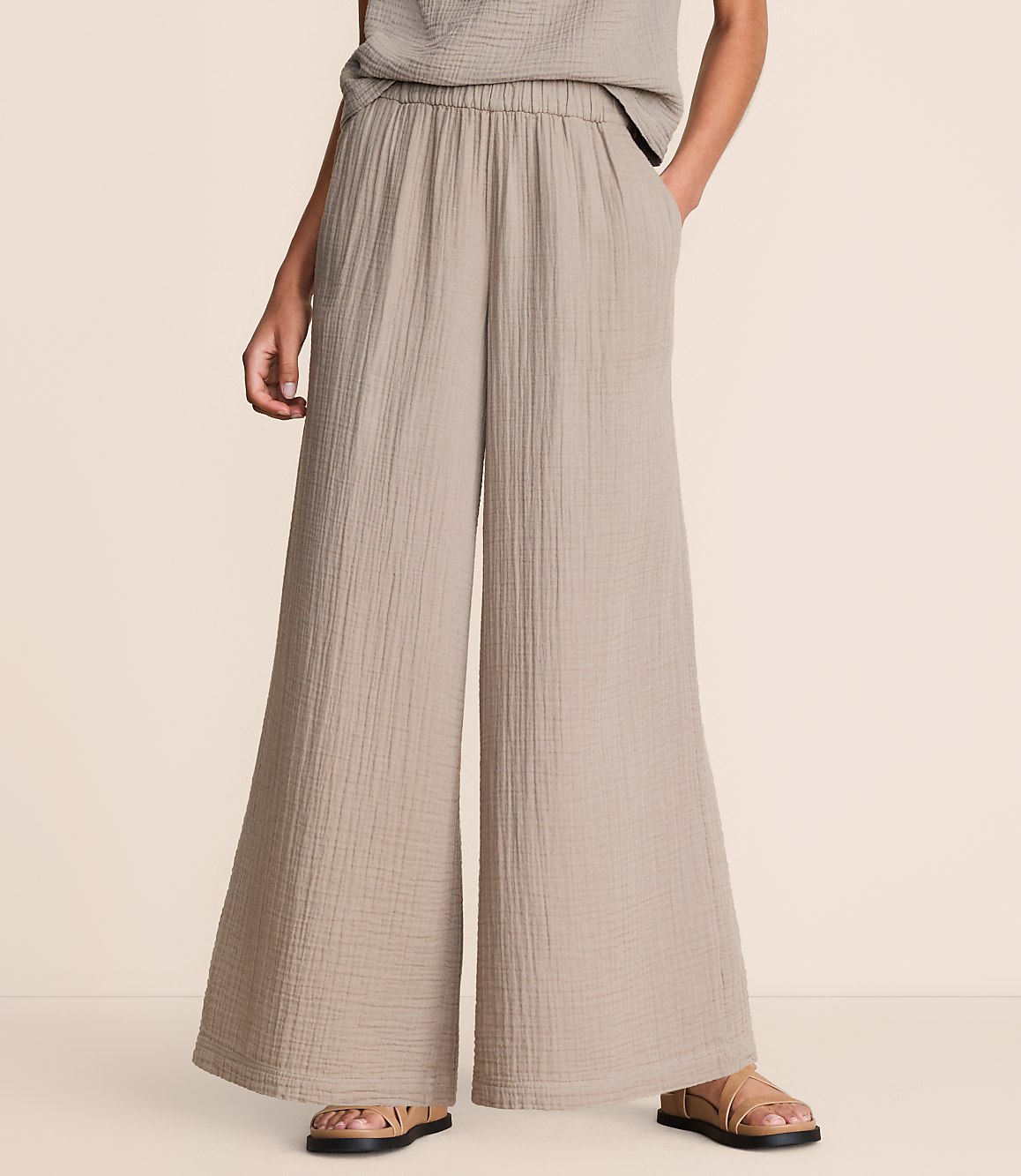 Lou & Grey Triple Cloth Palazzo Pants