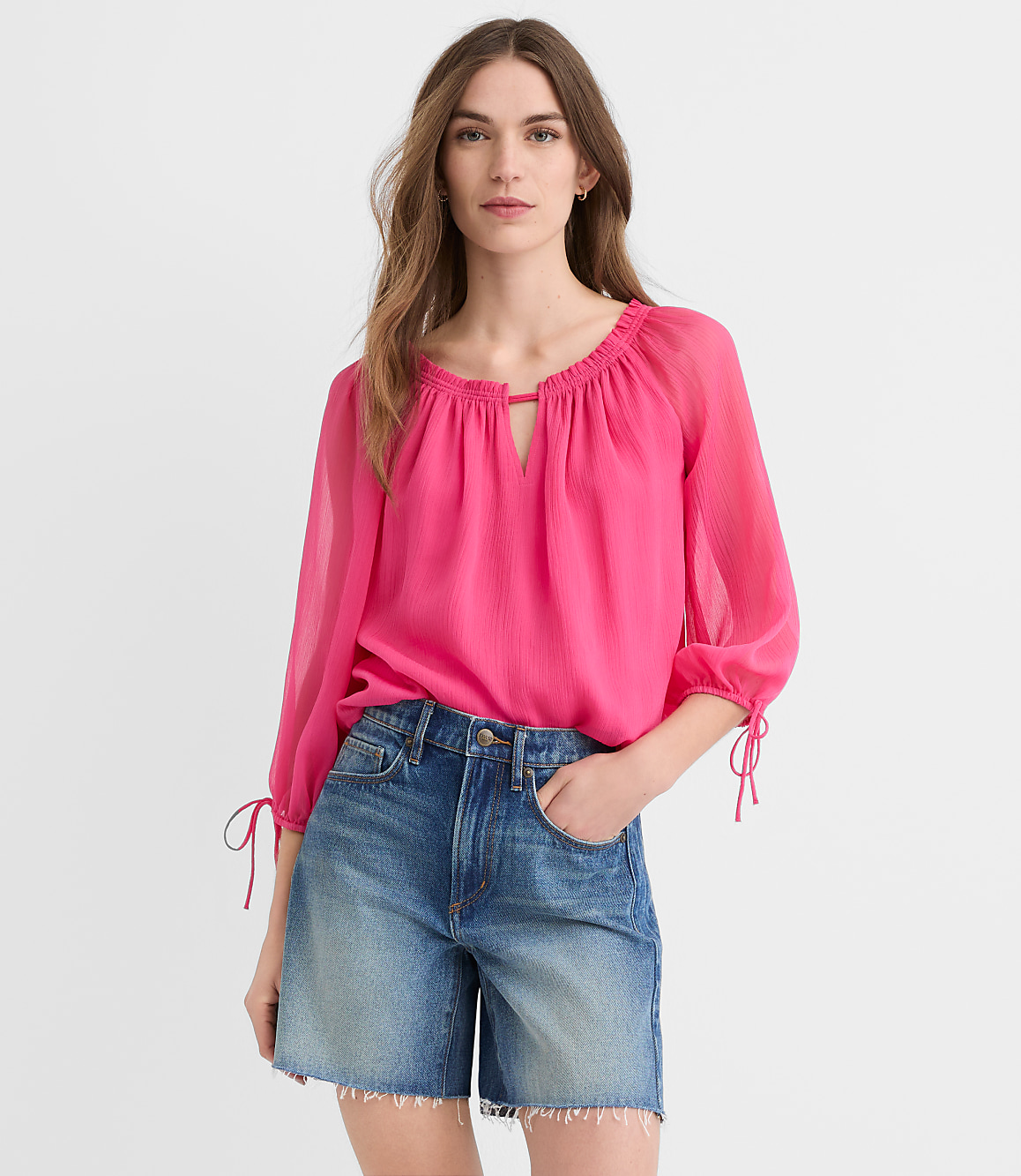 Tie Cuff Off The Shoulder Blouse