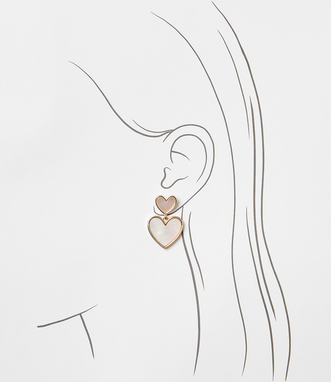 Mother Of Pearl Heart Drop Earrings