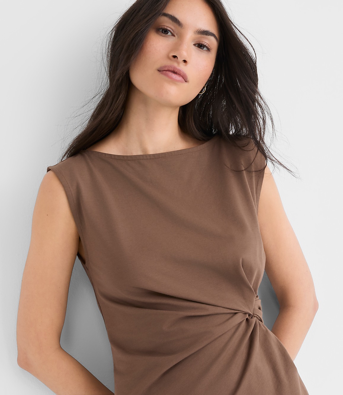 Knotted Boatneck Top