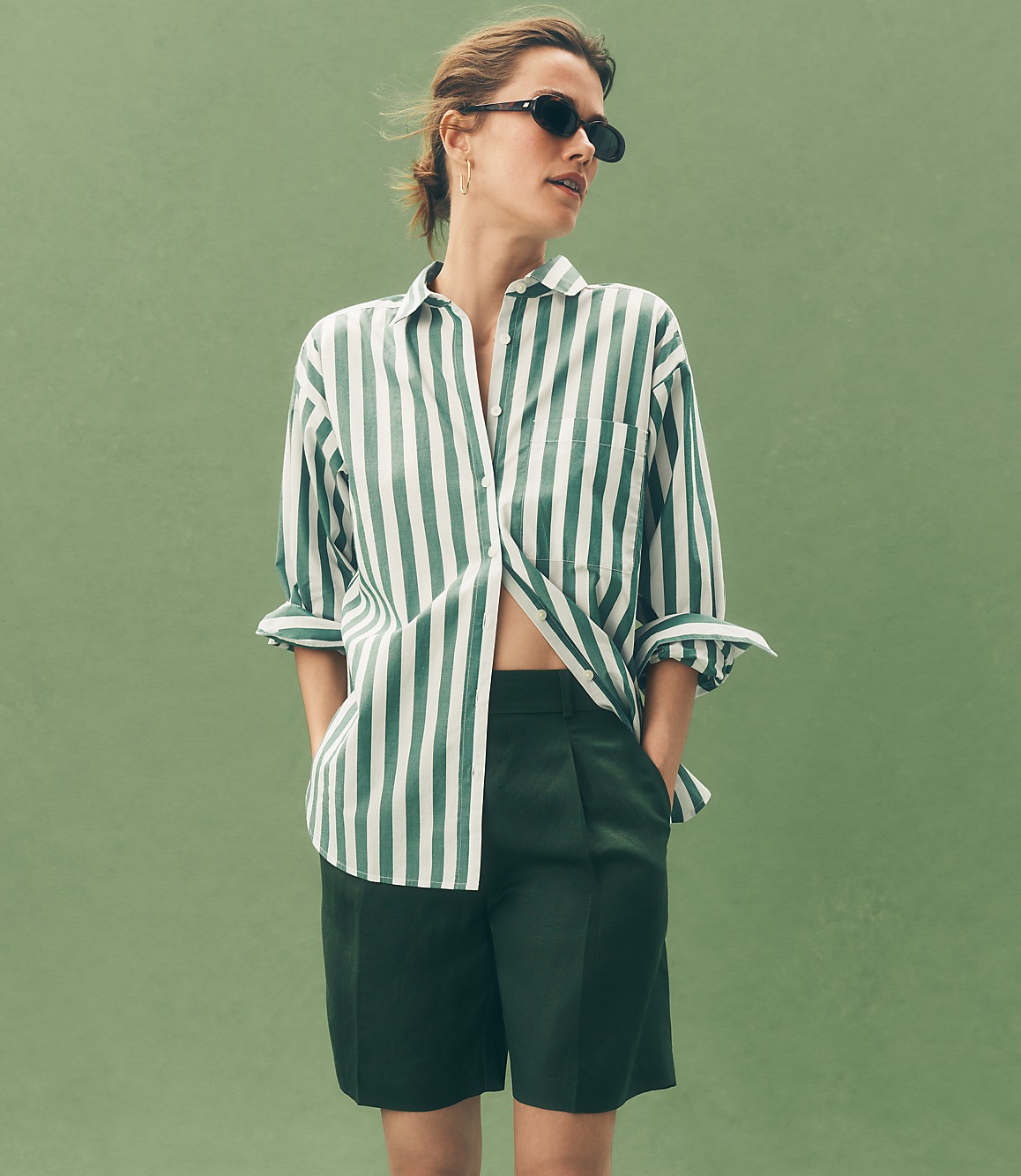 Bermuda Shorts in Linen Blend