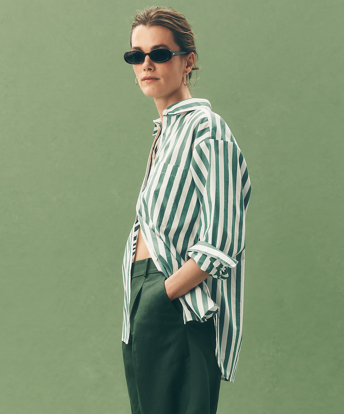 Striped Poplin Everyday Oversized Pocket Shirt