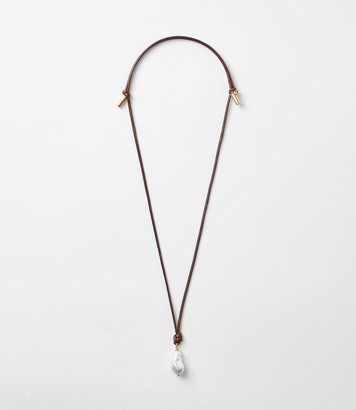 Pearlized Cord Pull Tie Necklace