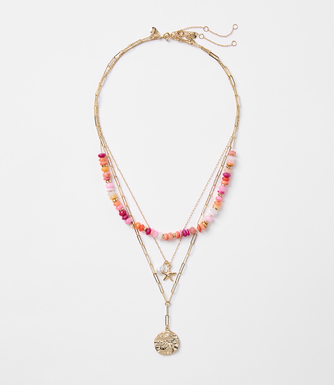 Starfish Coin Beaded Layered Necklace Set