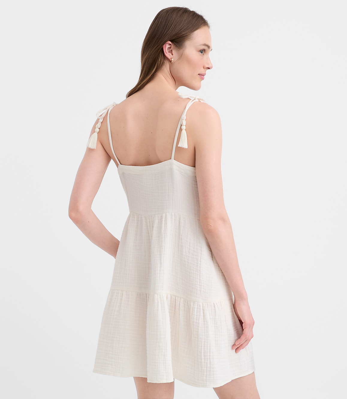LOFT Beach Tie Strap Triple Cloth Mini Pocket Dress