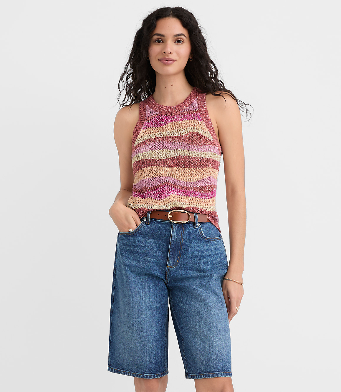Shimmer Wave Halter Sweater