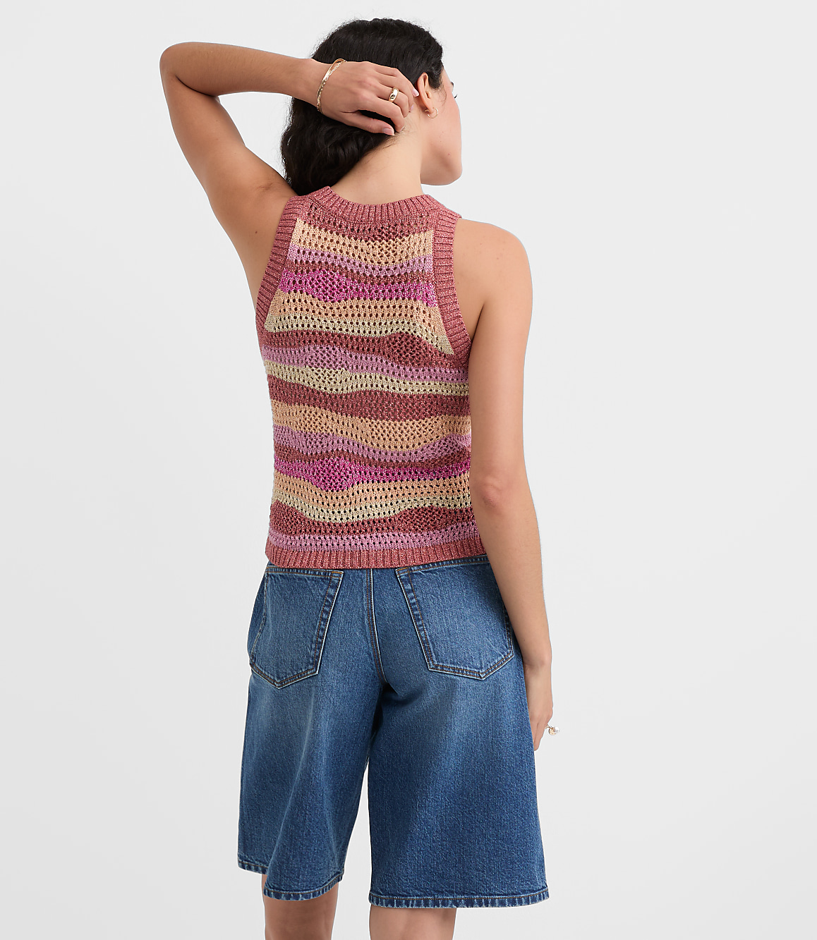Shimmer Wave Halter Sweater