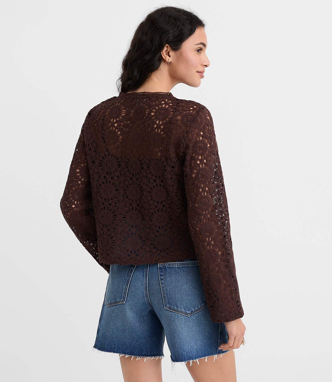 Petite Crochet Cardigan
