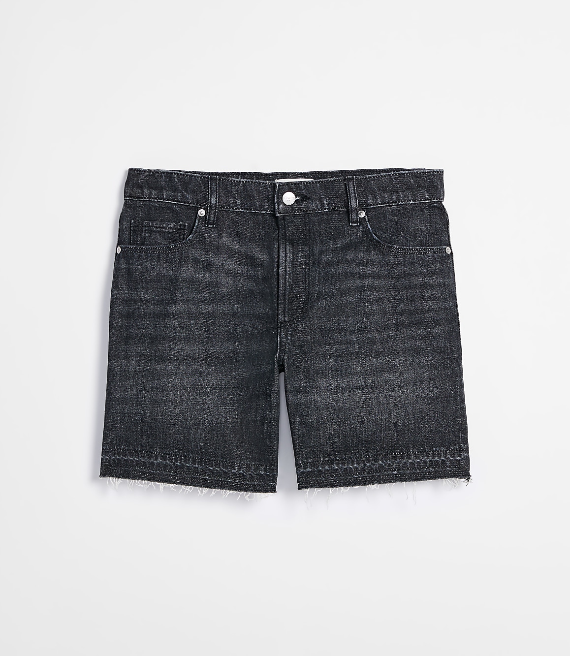 Rivete Unpicked Boyfriend Shorts in Noir Wash