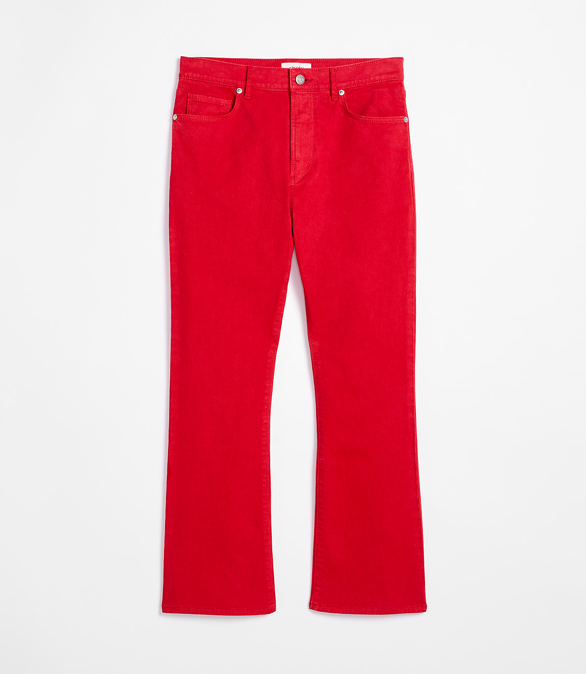 Rivete Tall Curvy High Rise Kick Crop Jeans in Maple Cherry