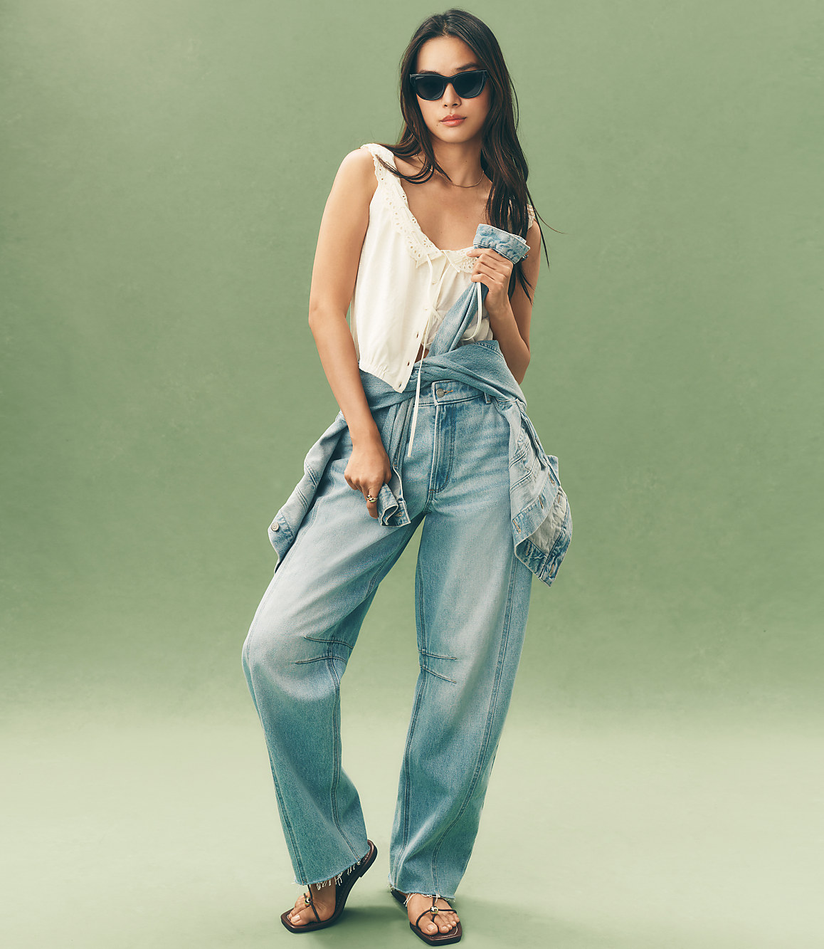 Rivete Tall Fresh Cut Horseshoe Jeans in Haze Wash