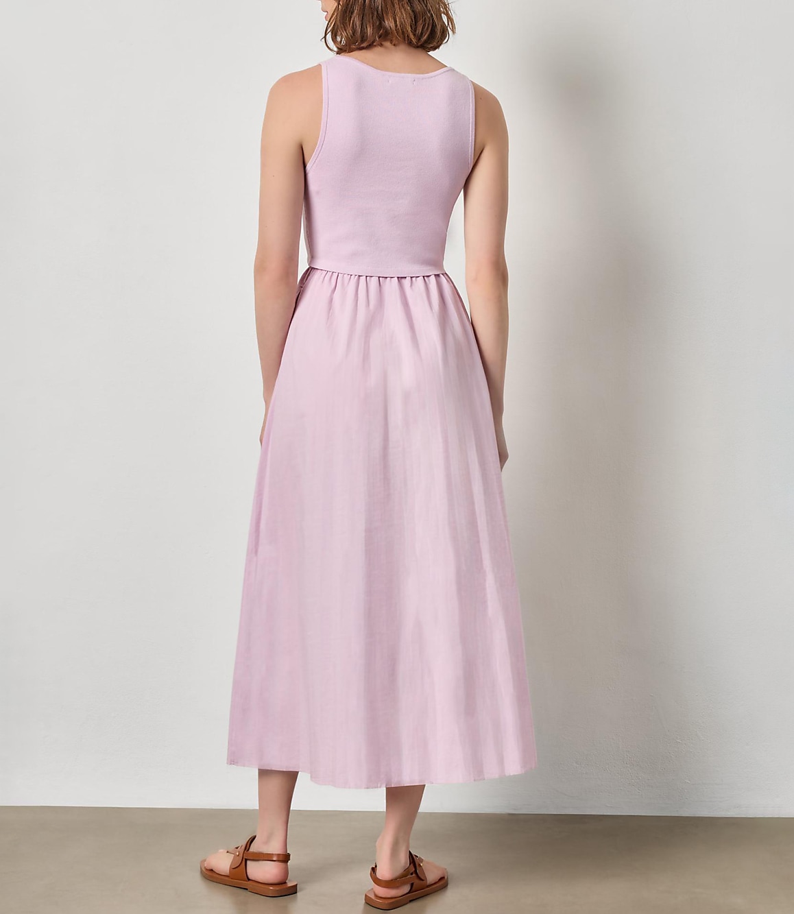 Lilla P Mixed Media Scoop Neck Dress