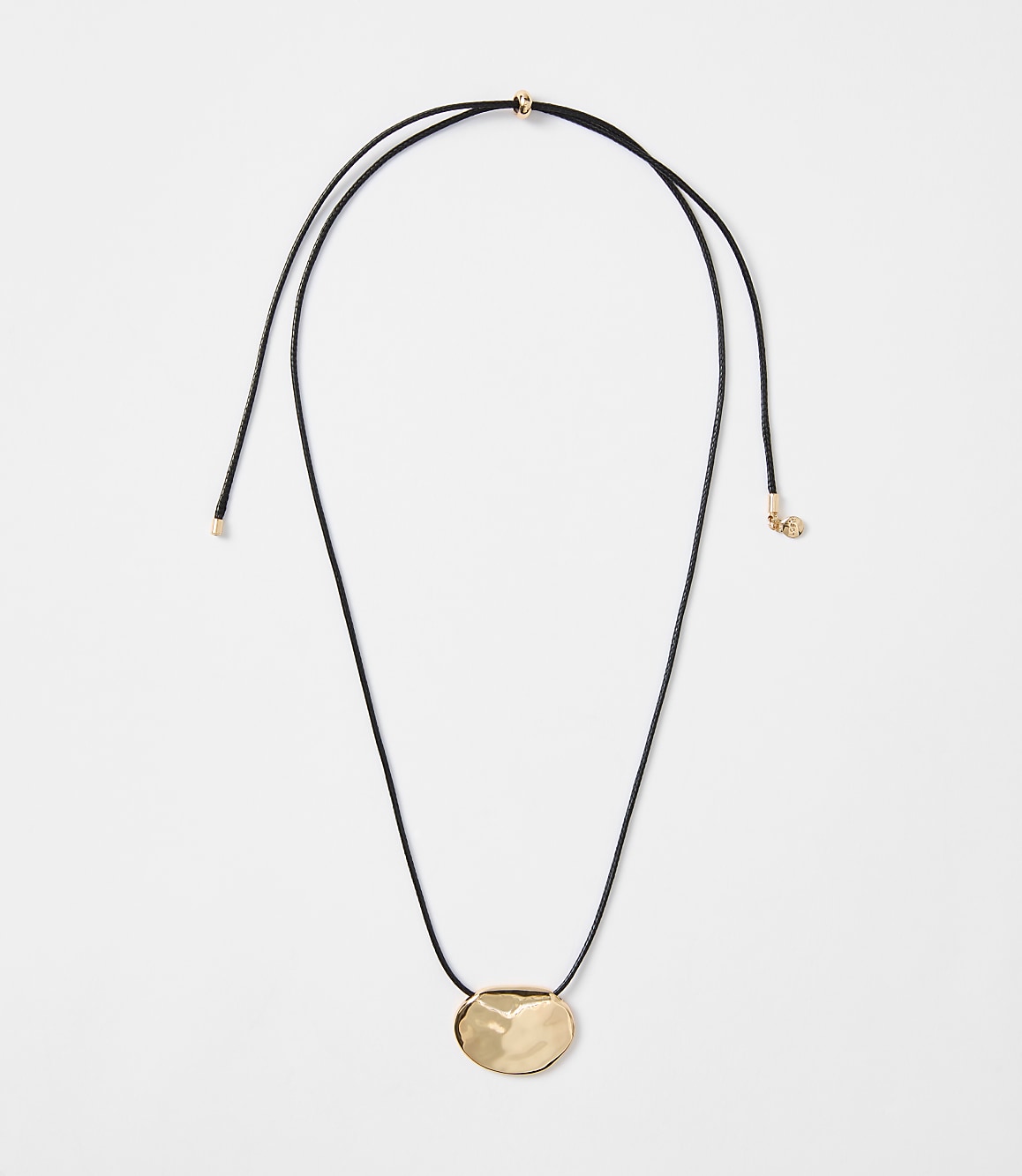 Molded Metal Pull Tie Cord Necklace