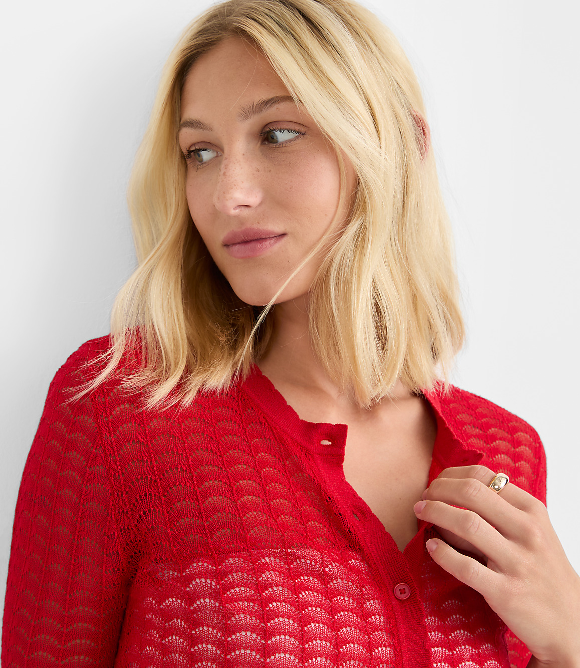 Scalloped Pointelle Cardigan
