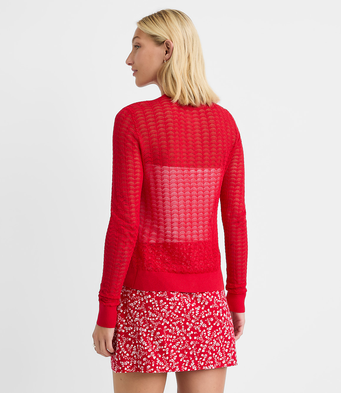 Scalloped Pointelle Cardigan