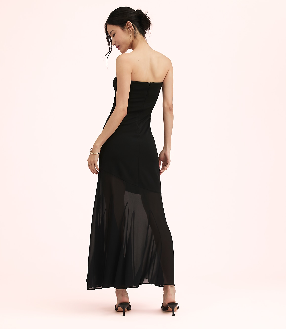Lately Strapless Mixed Media Gown