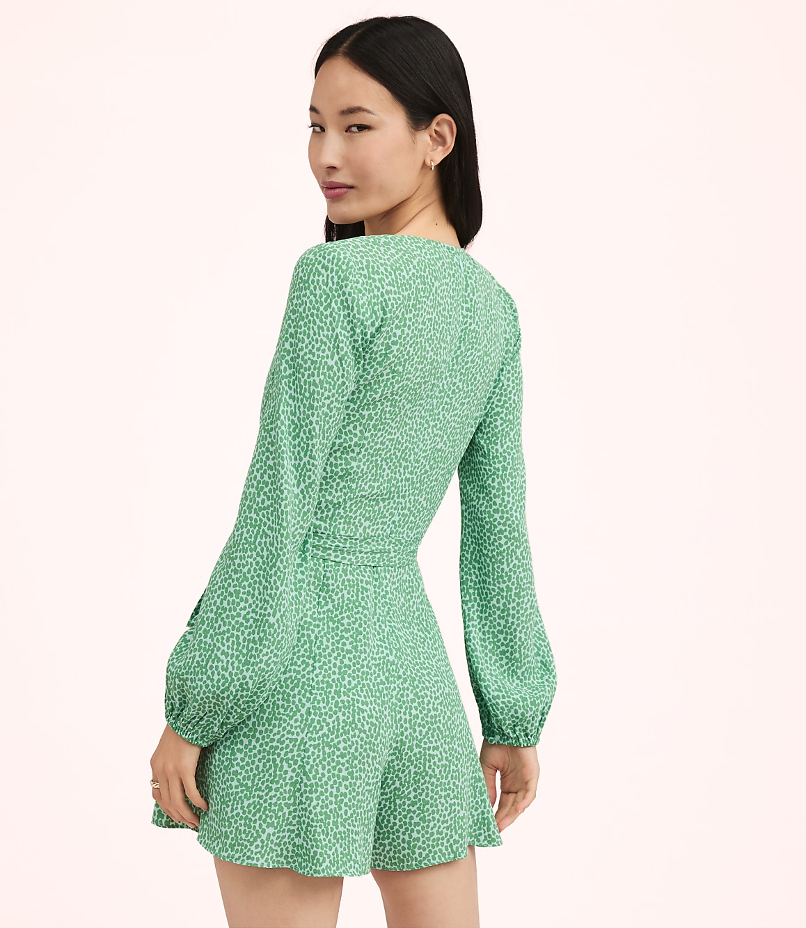 Lately Dotted Long Sleeve Romper
