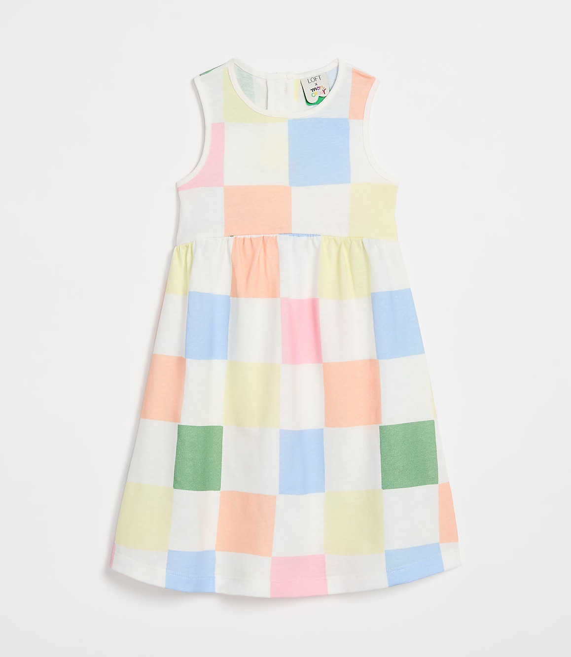 LOFT x Mon Coeur Recycled Cotton Checkered Tank Dress