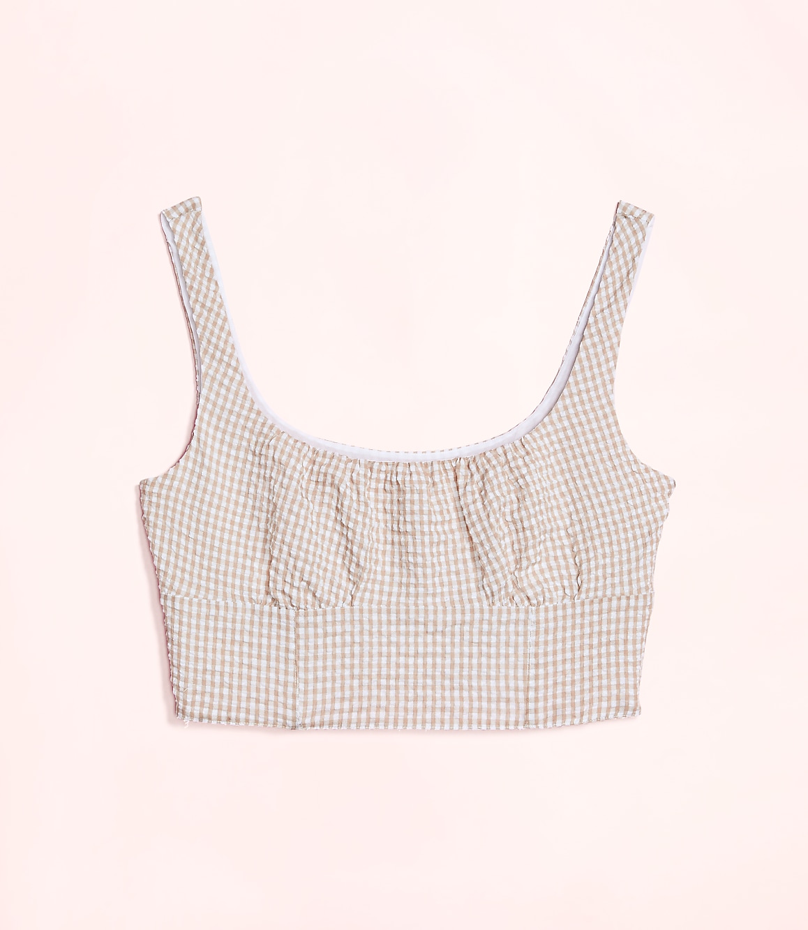 Lately Striped Seersucker Cropped Top