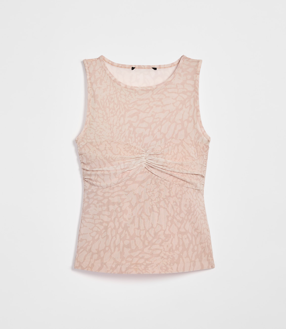 Petite LOFT Versa Animal Print Mesh Ruched Top