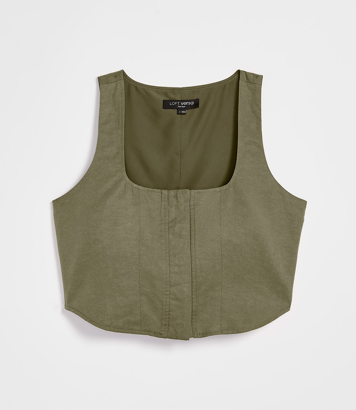 Petite LOFT Versa Pure Spun Square Neck Crop Top