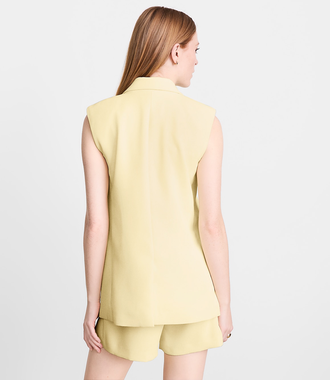 LOFT Versa Crepe Drape Sleeveless Blazer