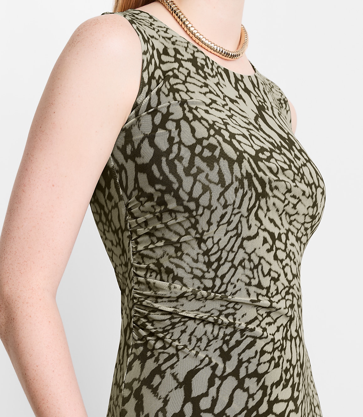 LOFT Versa Animal Print Mesh Maxi Dress