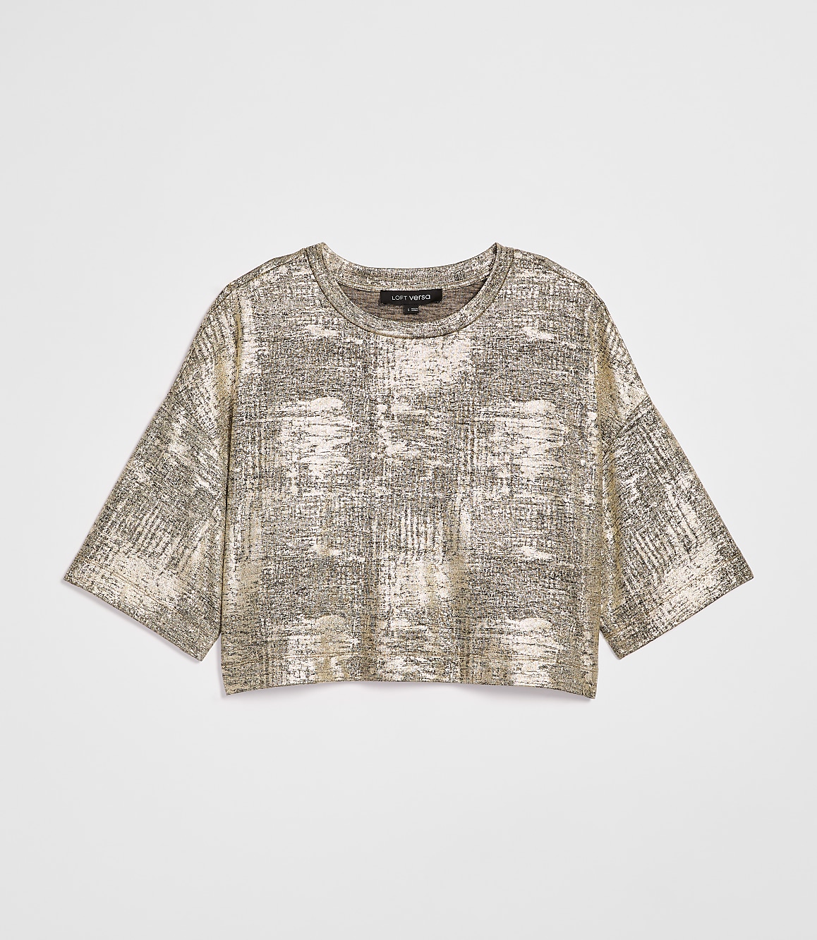 LOFT Versa Metallic Cropped Relaxed Tee